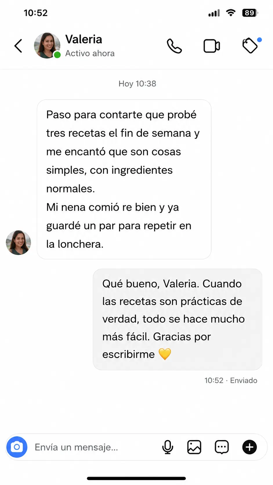 Testimonio de Instagram 3 del Mapa de la Lonchera